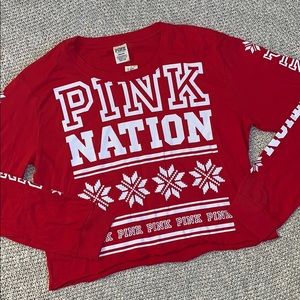 VS Pink Crop Long Sleeve - Large